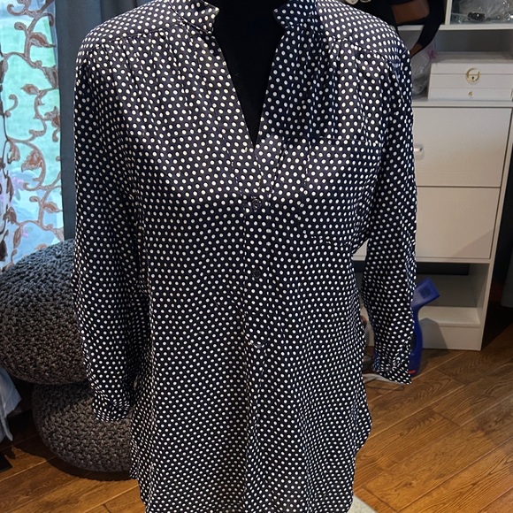 Market & Spruce Navy Polka Dot Blazer - Picture 1 of 3